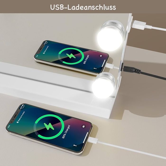 Lustro Hollywood LED z 15 żarówkami i USB