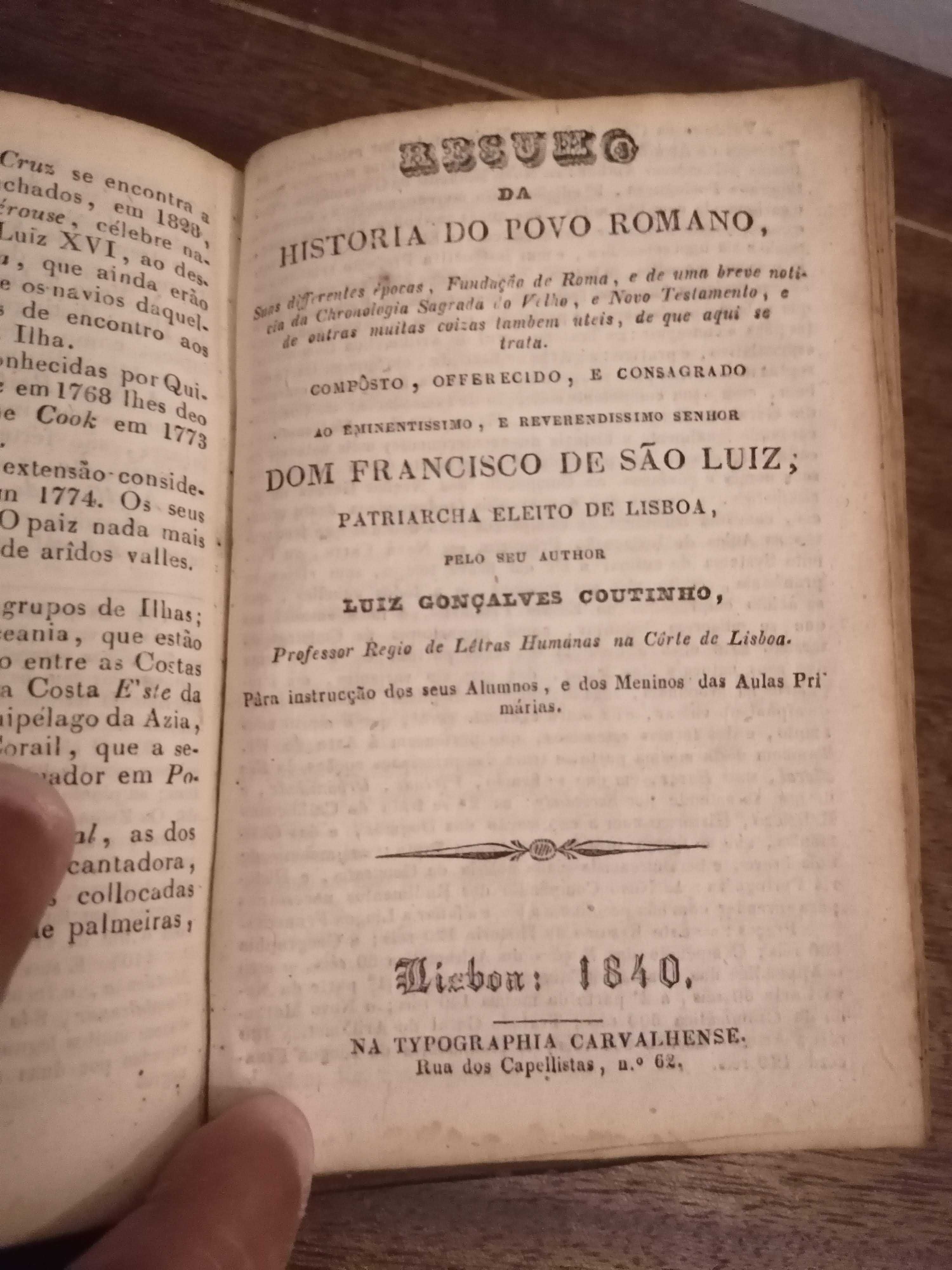 " Compêndio de Geografia Moderna e Universal " datado de  1840