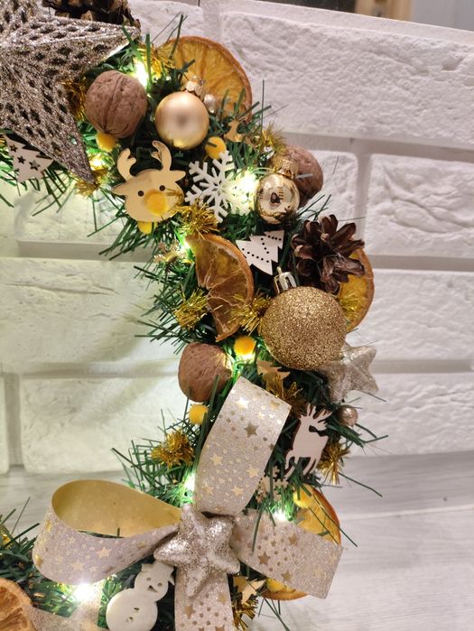 Wianek świąteczny z lampkami średnica 35cm