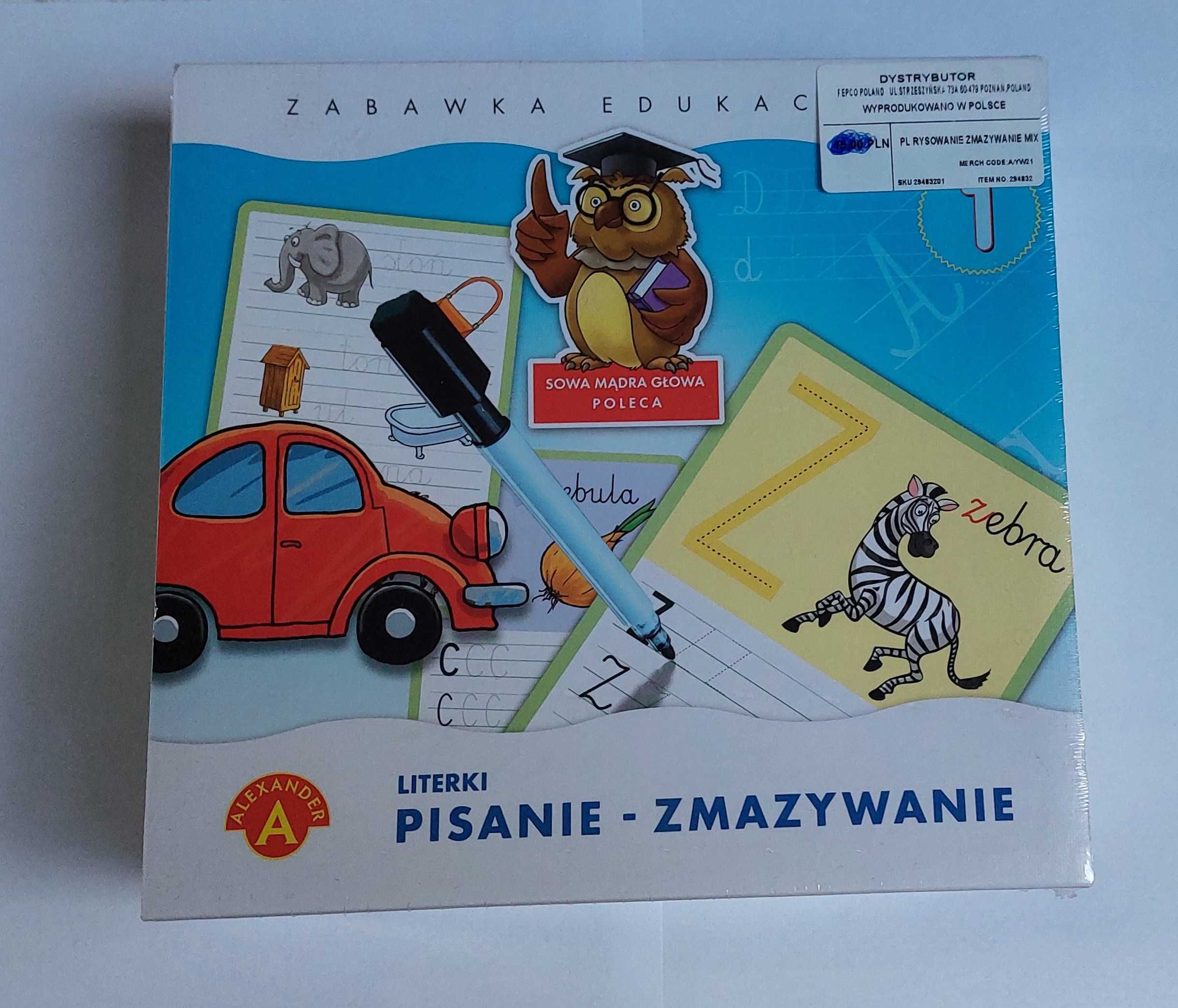 Nowe Literki pisanie-zmazywanie Sowa mądra głowa poleca