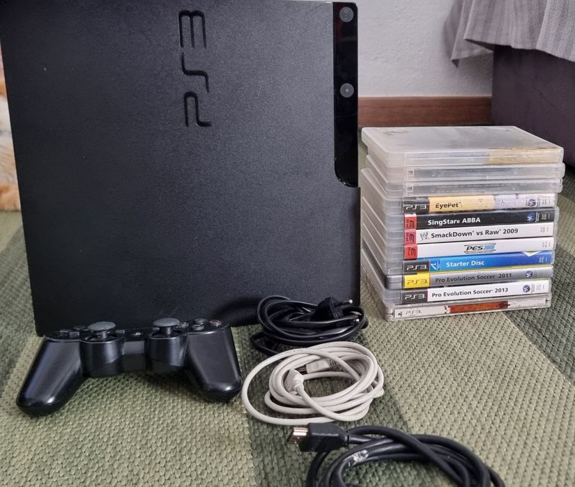 Consola PS3 Slim 500GB comando original e jogos Playstation 3