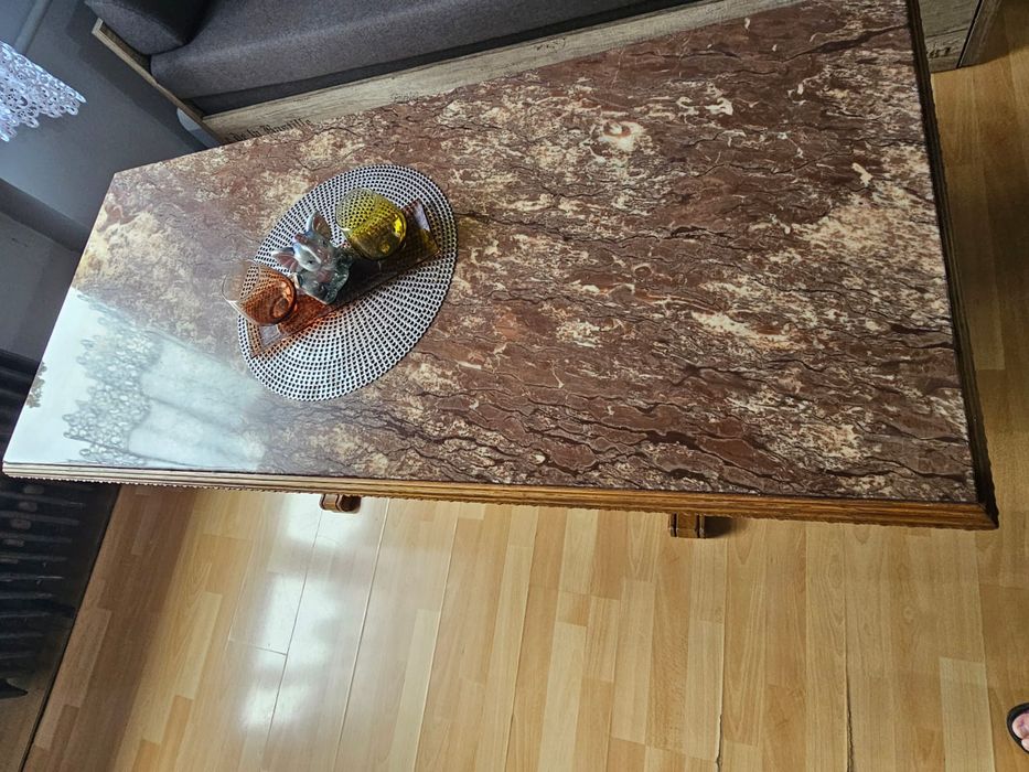 Stolik kawowy ława z płytą marmurowa