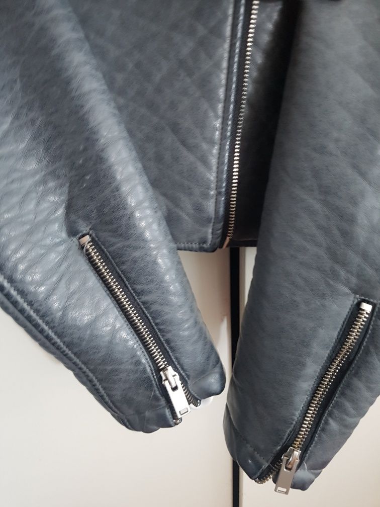 VERO MODA ramoneska skóra  Kurtka typu biker 36 S 38 M szary