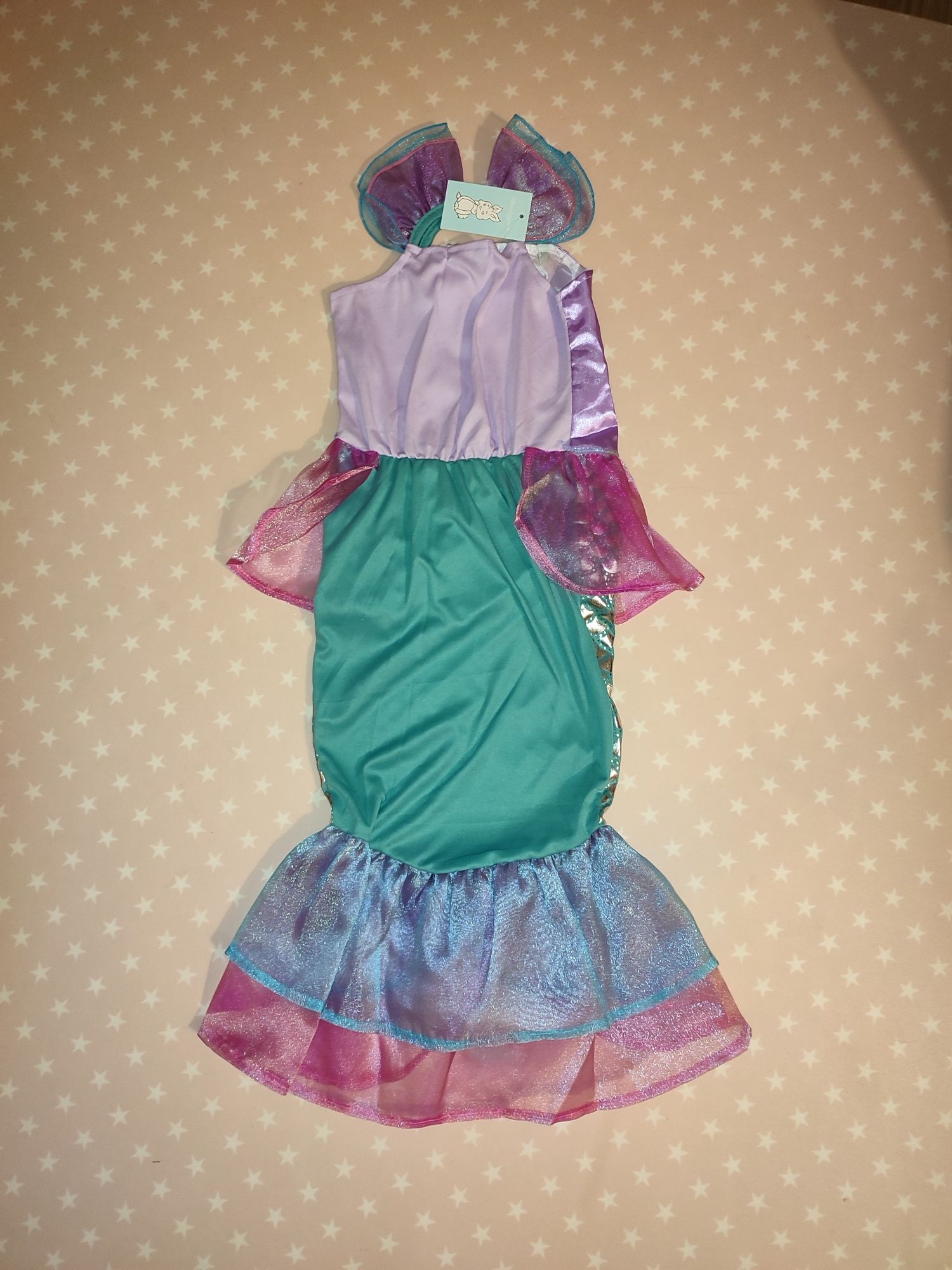 Vestido fantasia Ariel Pequena Sereia - 4 anos NOVO