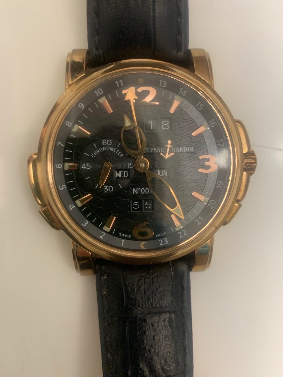 Годинник Ulysse Nardin GMT+/-Perpetual Gold-Black