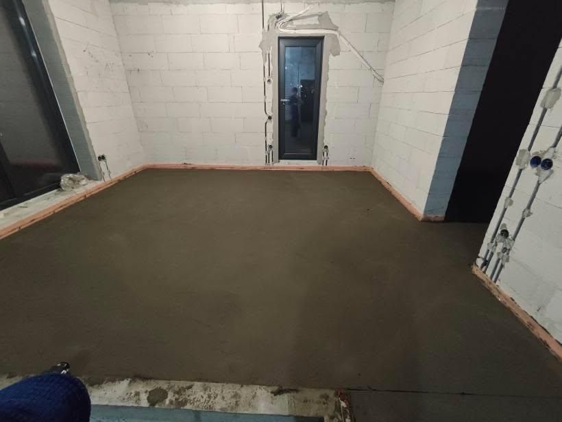 Стяжка пола машинная полусухая. Заливка тёплого пола от 180грн Киев