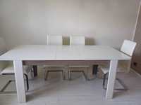 Stół rozkladany Linate Wojcik 160-200x90cm (8osób) Bialy Połysk
