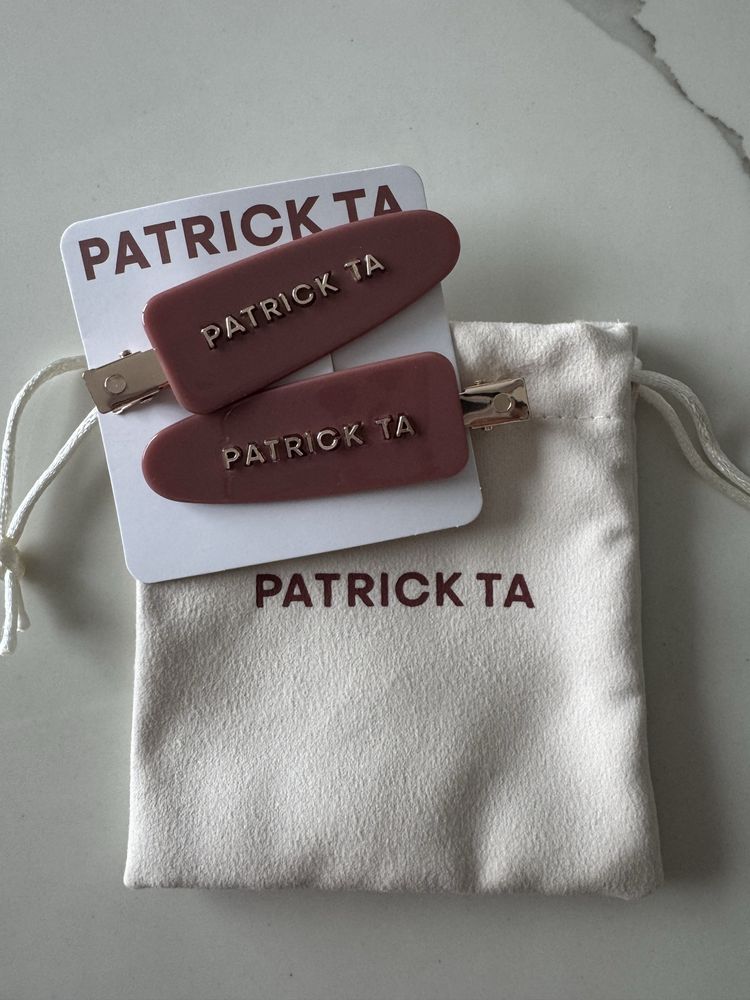 Patrick Ta ekskluzywne spinki do włosów 2 sztuki pudrowy róż Oryginał