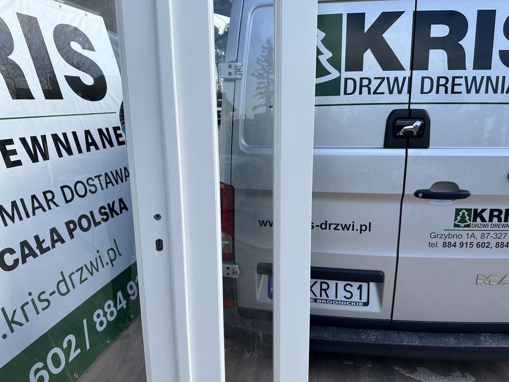 Drzwi drewniane dwuskrzydłowe wewnętrzne BIAŁE na wymiar cała Polska