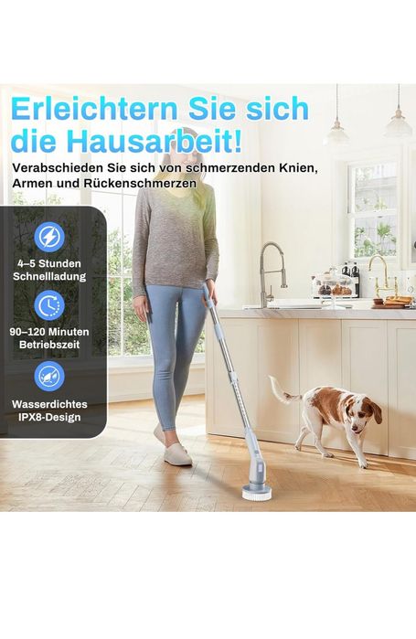 Szczotka elektryczna do czyszczenia fug kabiny płytek łazienka 8w1