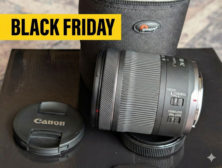 IDEALNY Canon RF 24-105 F4-7.1 IS STM jak NOWY + etui Lowepro - OKAZJA
