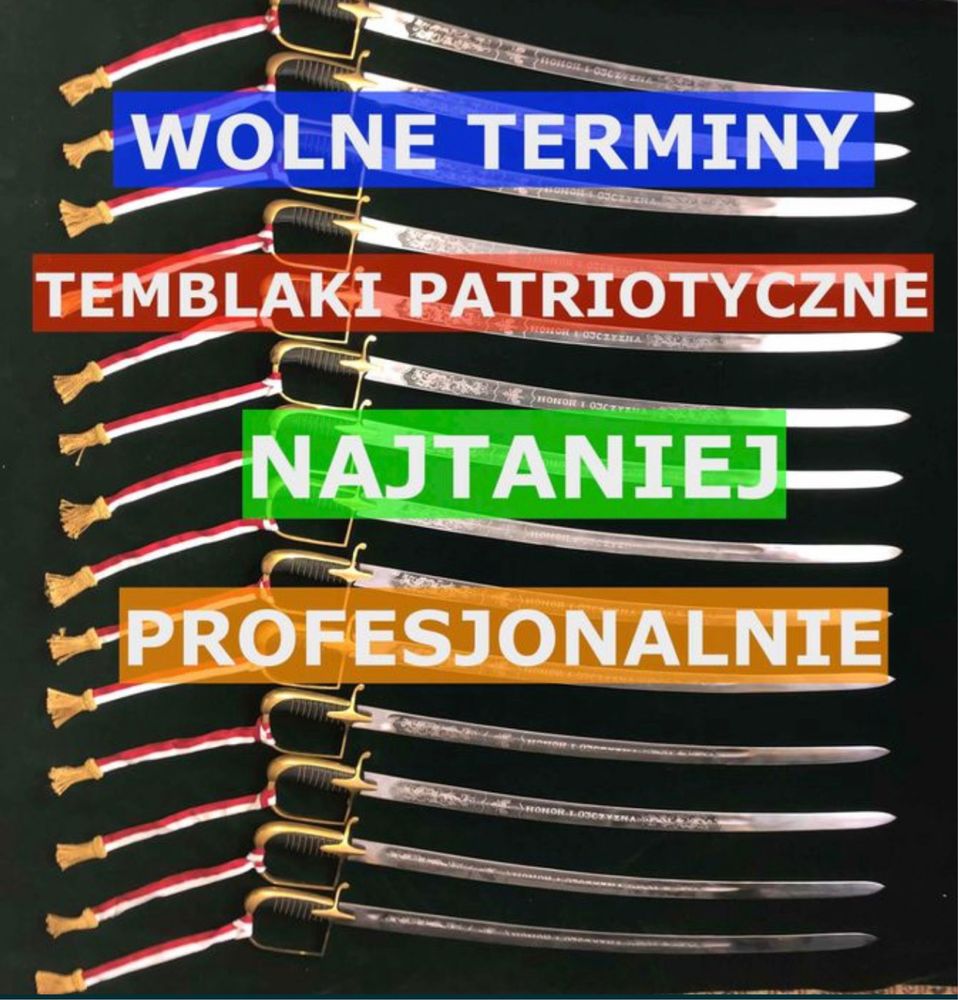 Szable OFICERSKIE do szpaleru cale komplety TEMBLAKI PATRIOTYCZNE