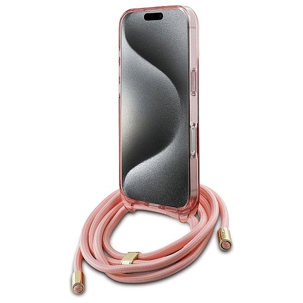 Guess GUHMP16LHCTSGNSP iPhone 16 Pro 6.3" różowy/pink hardcase Crossbo
