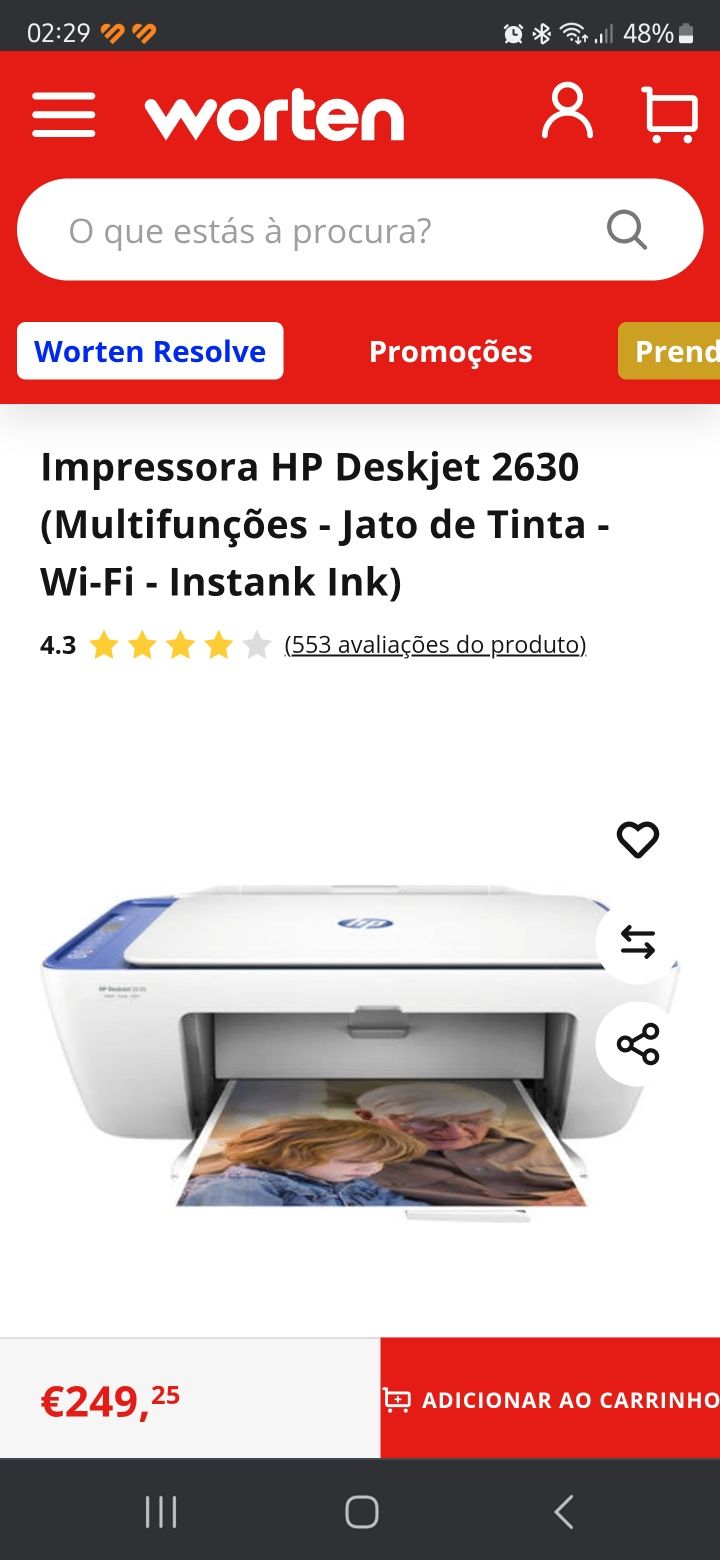 Impressora HP deskjet 2630