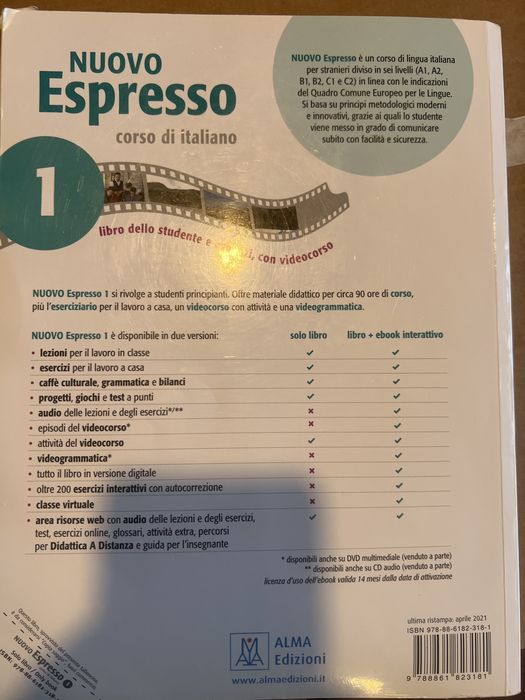 Nuovo Espresso 1 corso di italiano