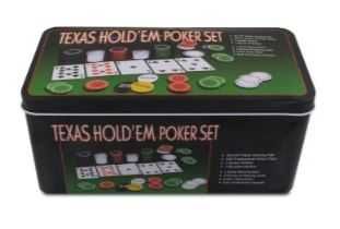 ZESTAW DO POKERA 200 Żetonów Mata Karty Texas Hold'em Poker