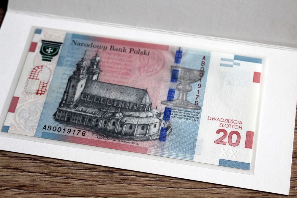 Banknot 20 zł 1050 rocznica Chrztu Polski + Gratis