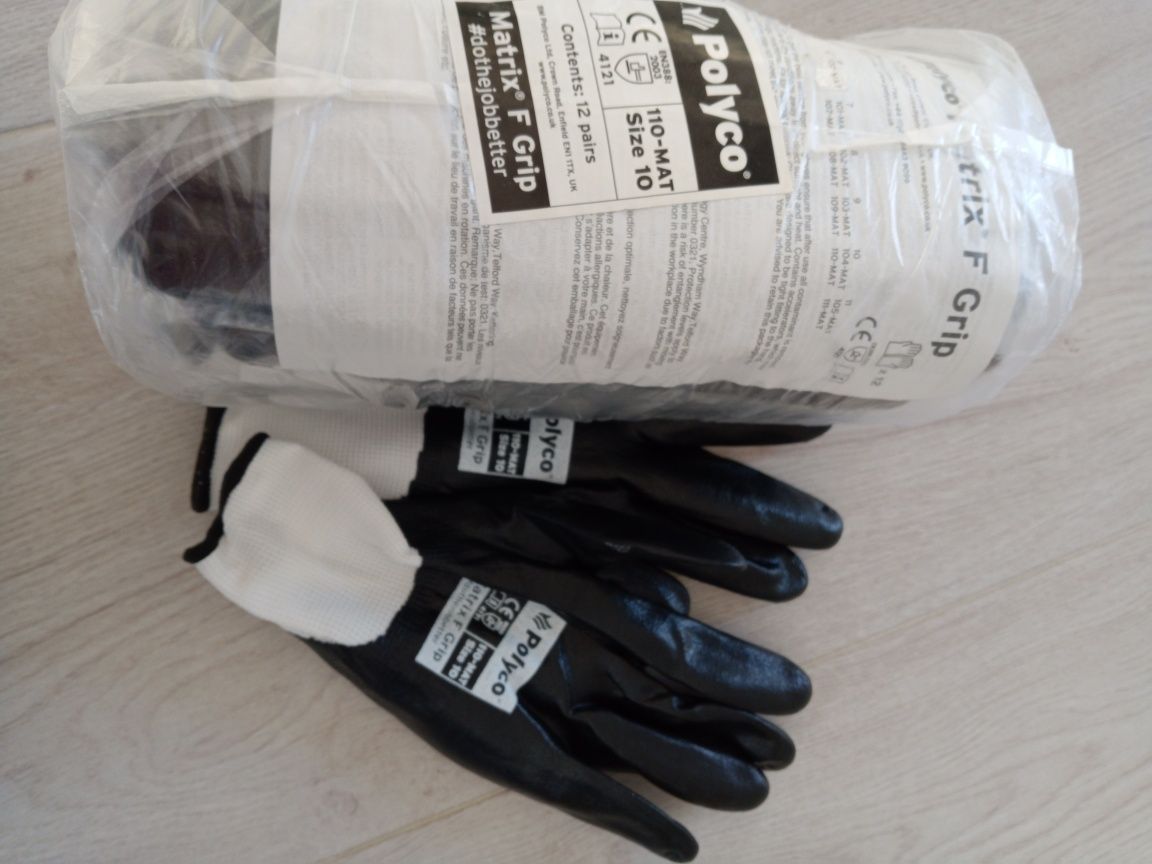 Rękawice robocze Polyco Matrix F grip, 12 par, rozmiar 10