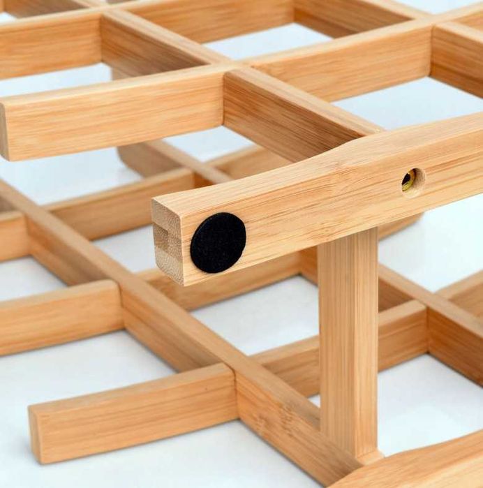 Stojak na wino regał półka bambusowa drewniana 12 miejsc