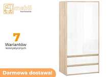 Szafa Do Sypialni Hugo 2D2SZ Połyskowa Garderoba Darmowa Dostawa