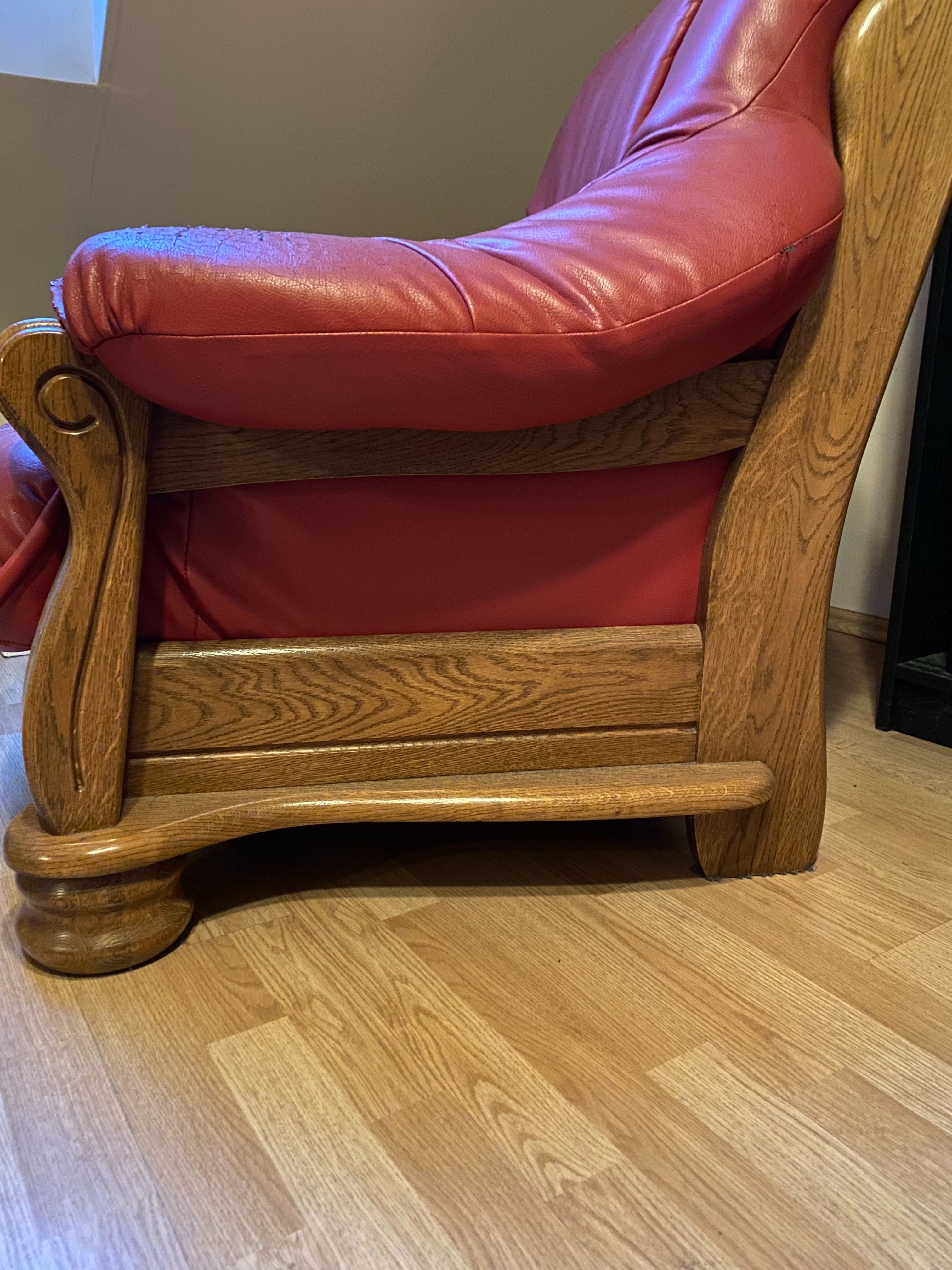 Stylowe meble drewniane dąb naturalny sofa 3 os. i 2 fotele (stelaże)
