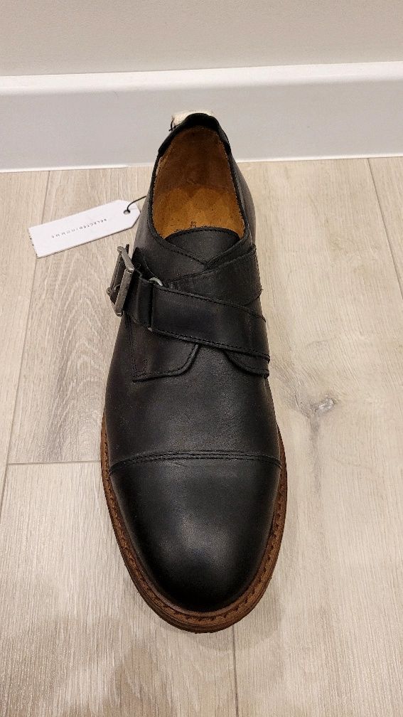 Buty męskie Selected HOMME Travis Monki 42 skóra czarne klamra Święta