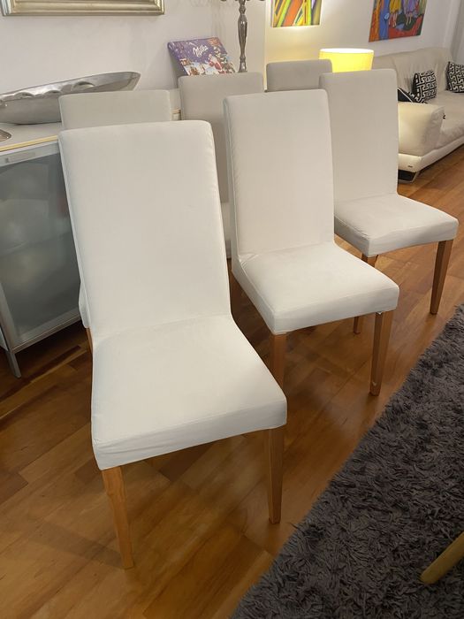 6 cadeiras de mesa de jantar com capas novas