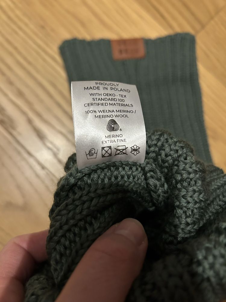 Czapka i komin 100% Merino nowe