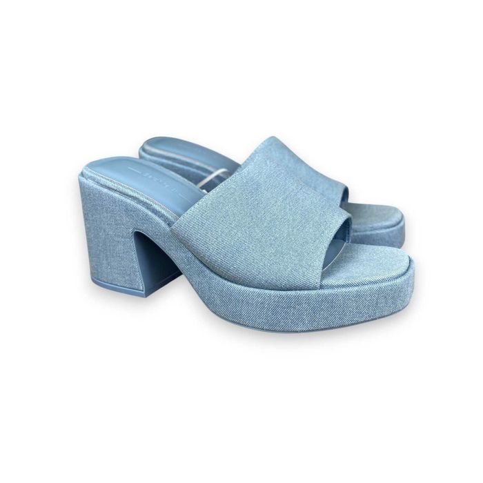 Jeansowe klapki Bershka r. 39 – platforma i obcas