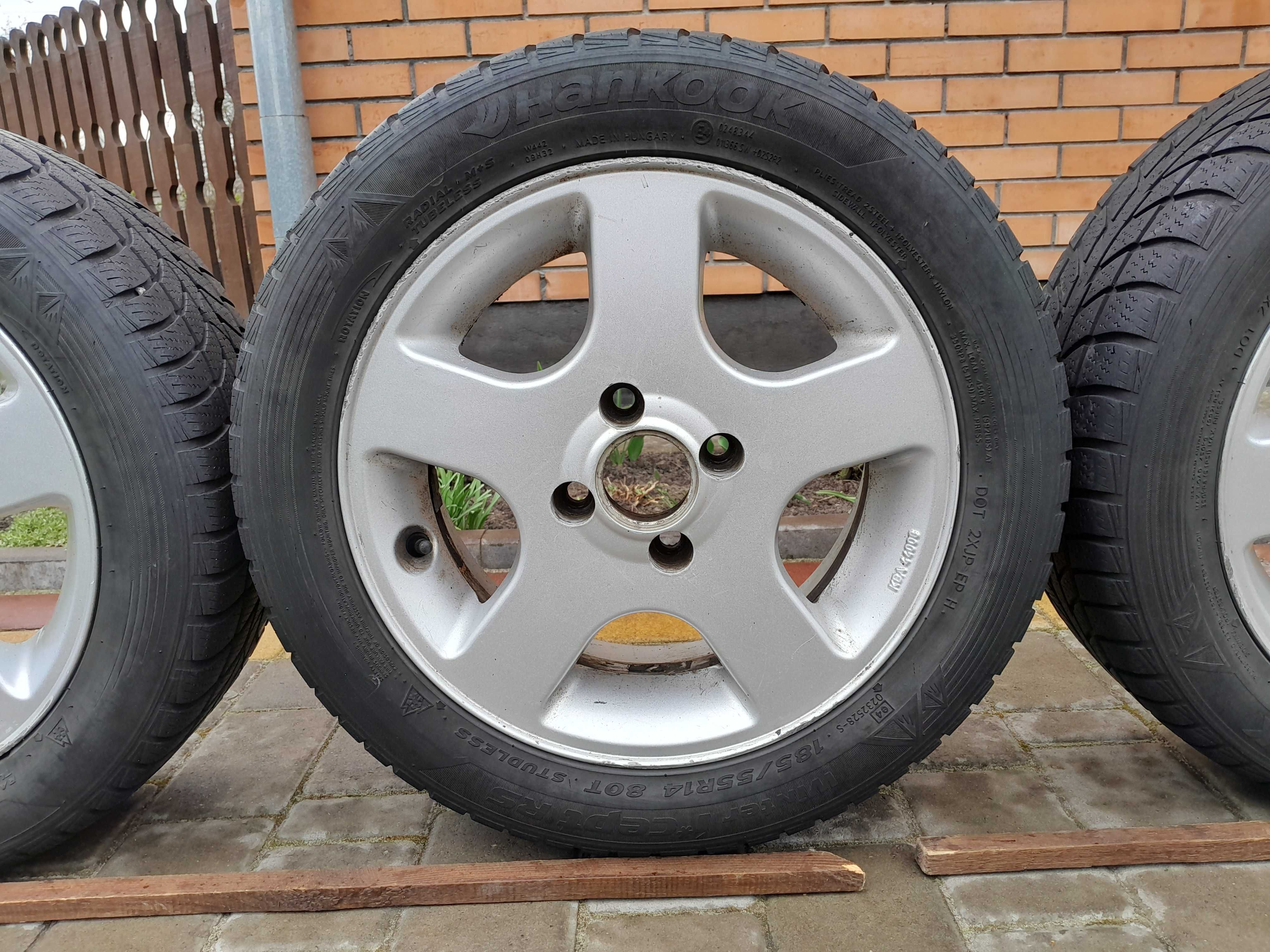 диски r14 4x100 et38 6j зимова резина 185 55 hankook 6мм