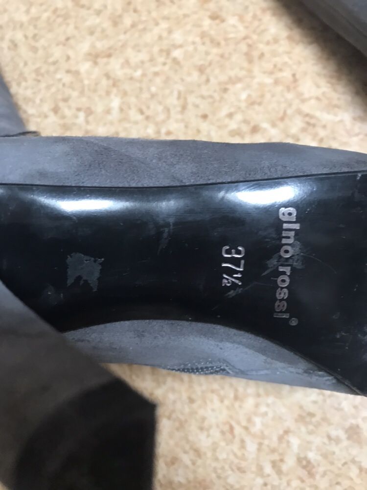 GINO ROSSI kozaki zamszowe r.37,5