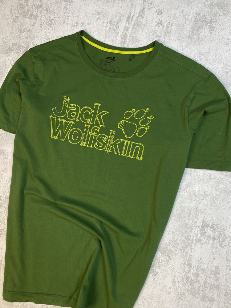 Футболка Jack Wolfskin — зелена, стильна, чоловіча