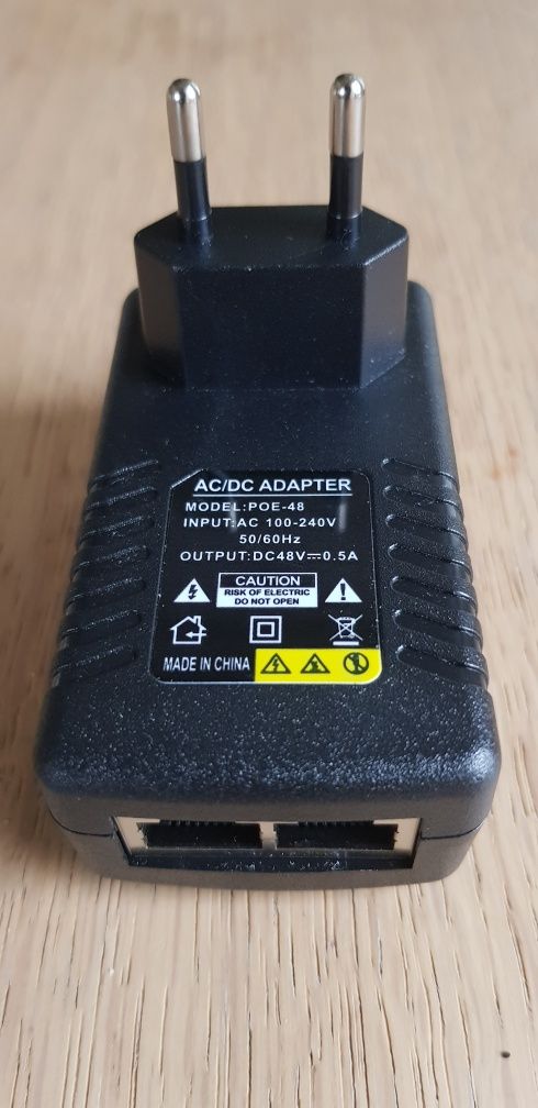 Zasilacz Poe RJ45 48VOLT do kamer internetowych innych urządzeń