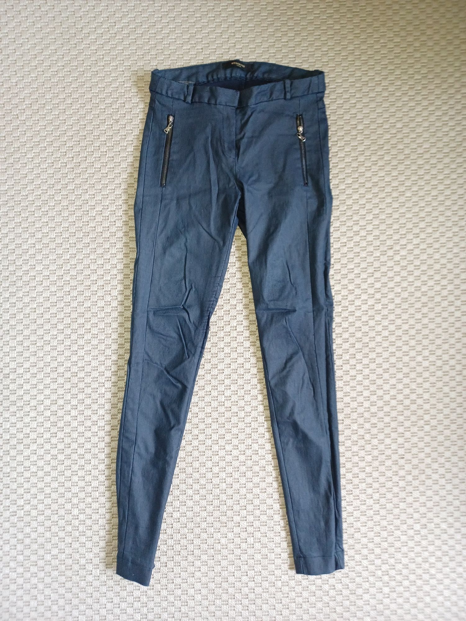 Spodnie Reserved 34 XS granatowe suwak rurki