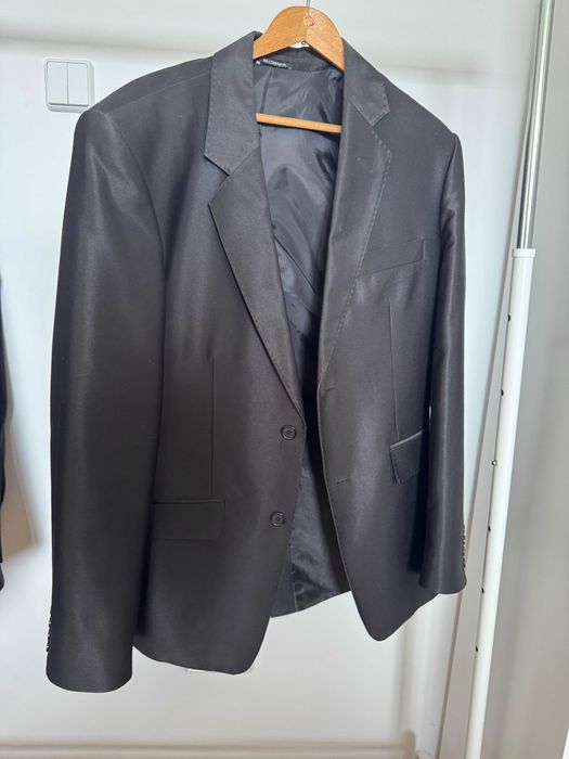 Elegancka męska marynarka - czarna/grafitowa