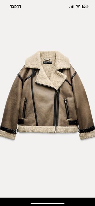 ZARA S M L дублянка весна демі куртка зима хутро