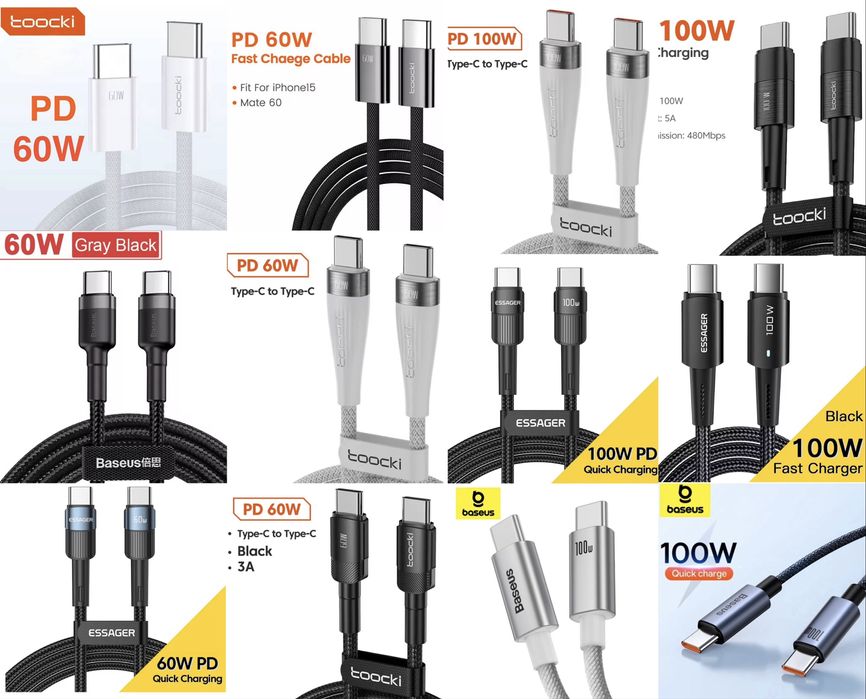1м Кабель Essager USB Type-C, Lightning Baseus Toocki Швидка зарядка