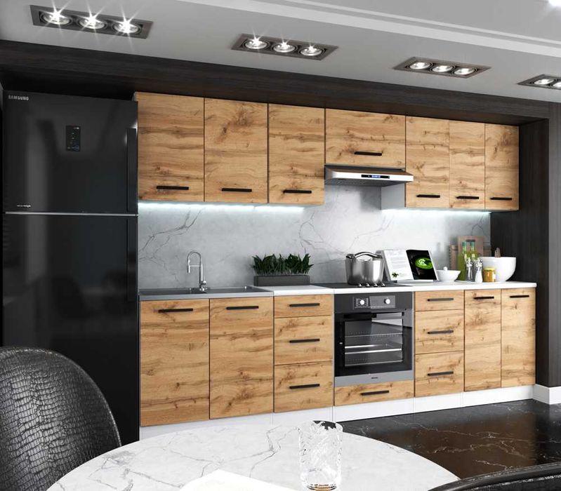 Zestaw Mebli Kuchennych Roma 2.8m Kuchnia Modułowa Nowoczesna Pojemna