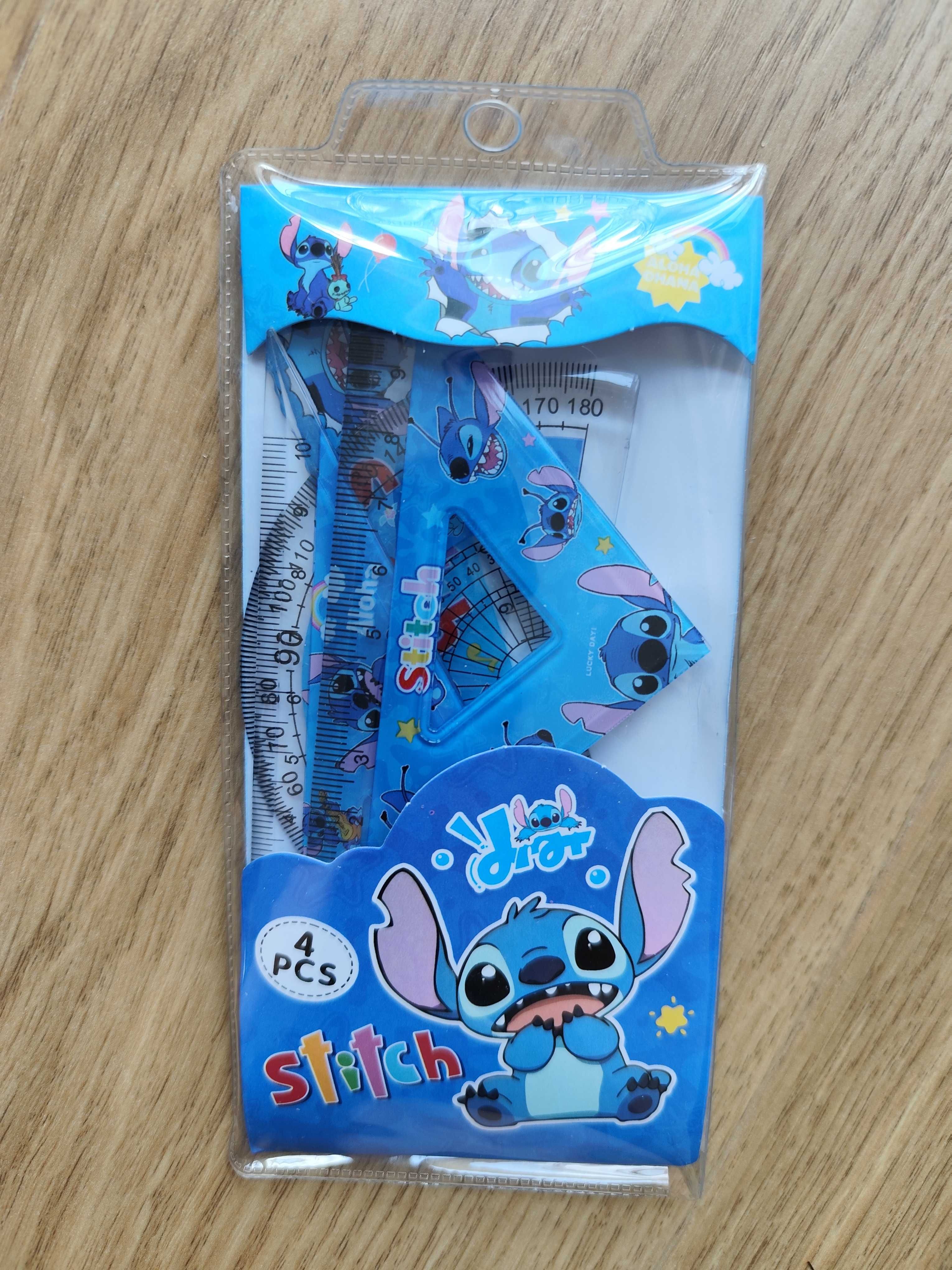 Zestaw do szkoły linijka ekierka kątomierz Stitch