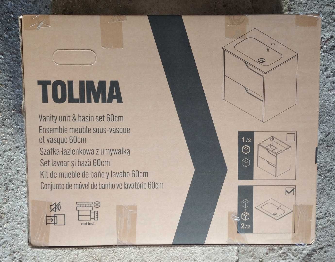 Szafka z umywalką Tolima 60 cm biała nowa Castorama