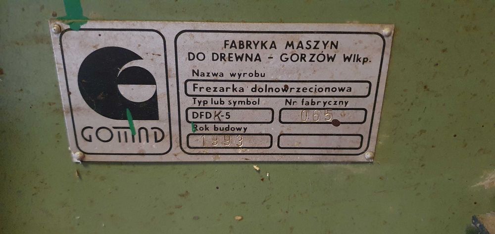 Frezarka dolnowrzecionowa GOMAD DFDK-5 jak NOWA