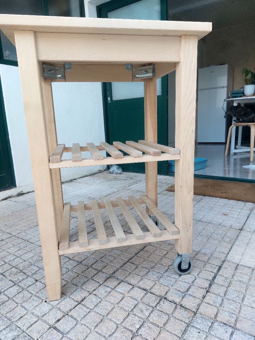 Carrinho da cozinha bétula bekvän ikea 58×50
