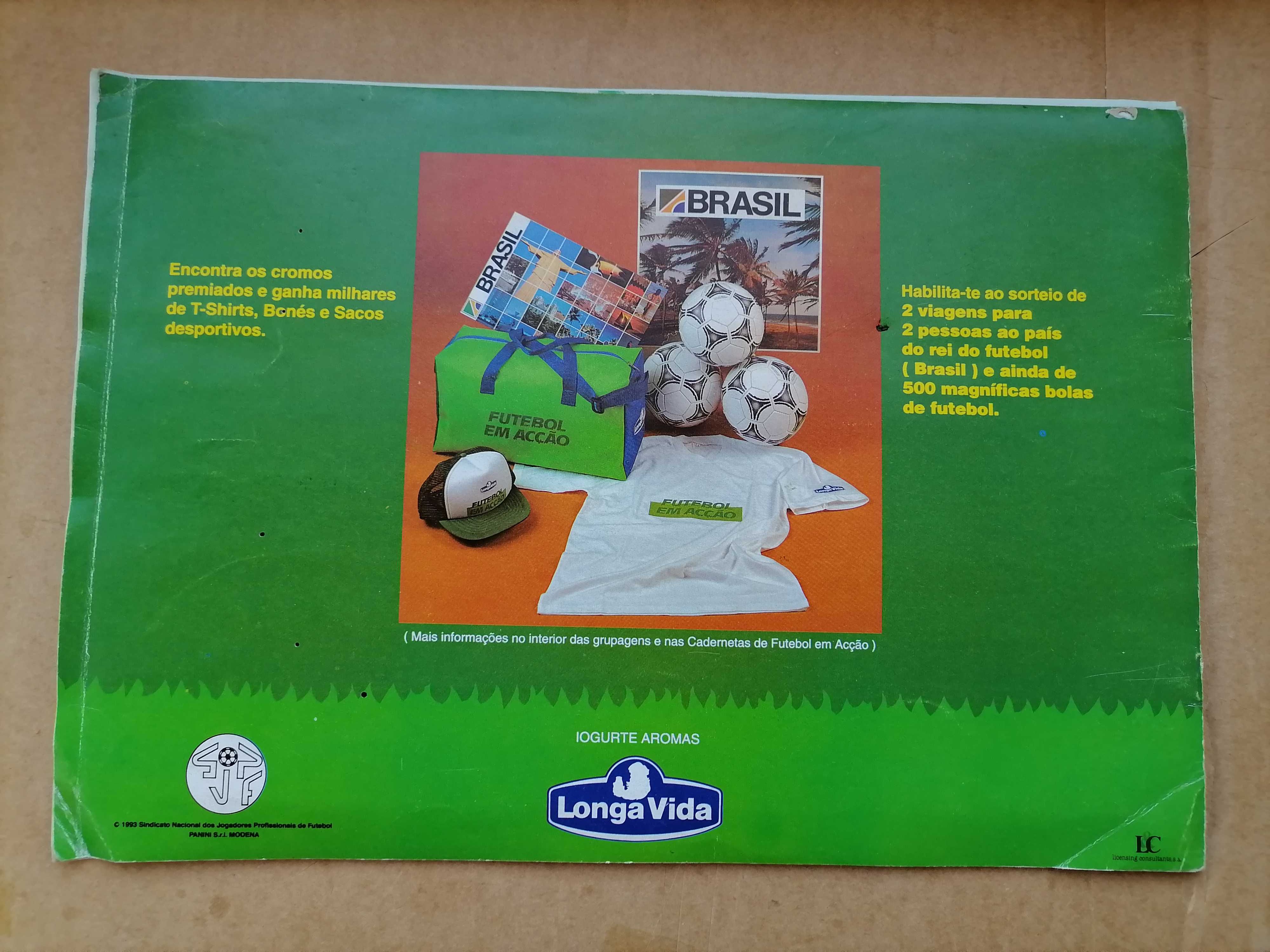 Caderneta Cromos *COMPLETA* FUTEBOL em ACÇÃO 1993 Yogurtes Longa Vida