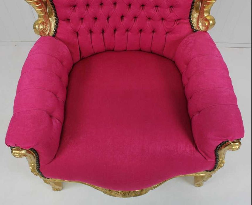 Cadeirão antigo - Bem restaurado talha dourada antiguidade, ca 1940