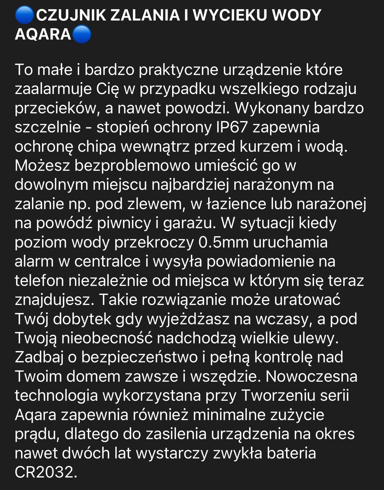 AQARA VALVE CONTROLLER T1 SMART z czujnikiem zalania