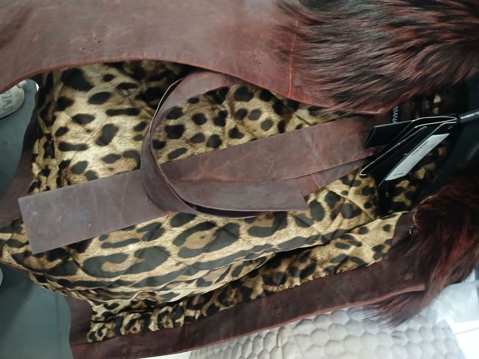 Куртка жіноча dolce gabbana натуральна шкіра та хутро