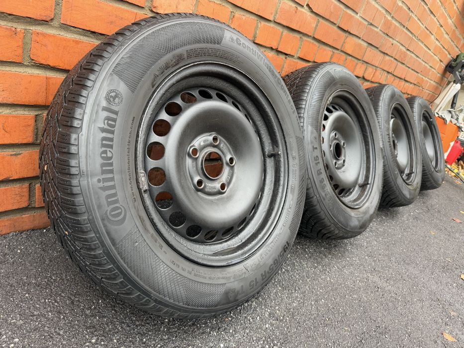 Резина зима CONTINENTAL 195 65 15 6мм та диски 5 112 ET33  DIa 57.1