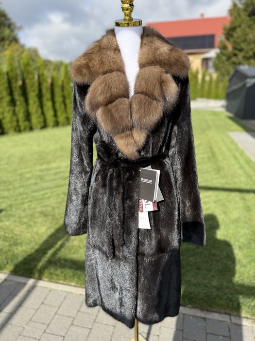 Futro naturalne z norek, grzbiety, sobol, nowe XS S
