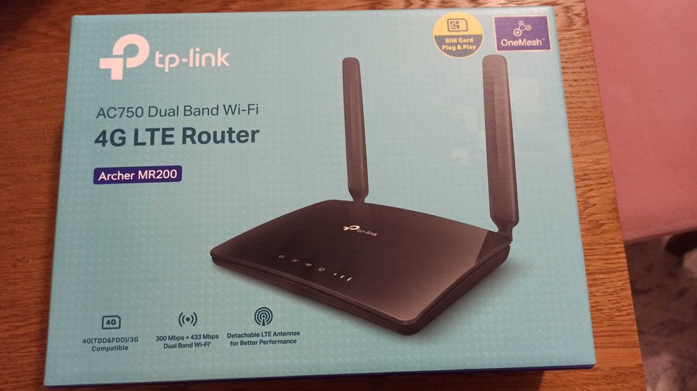 Router LTE TP-Link AC750 Archer MR200,na kartę SIM, stan bardzo dobry