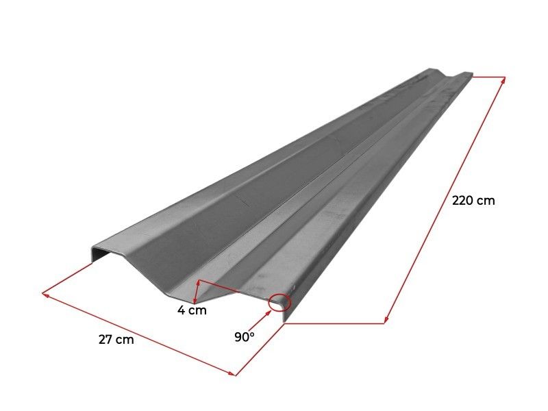 Blacha na Burty NADSTAWKI 2 mm duży trapez długość 220cm wysokość 27cm